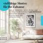 Preview: Stylisches Leinwandbild: Stille Botschaft - Graffitikunst mit Blumen und Gasmaske.
